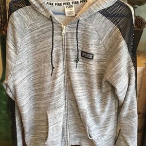 VS PINK Large Full Zip w Mesh Arms